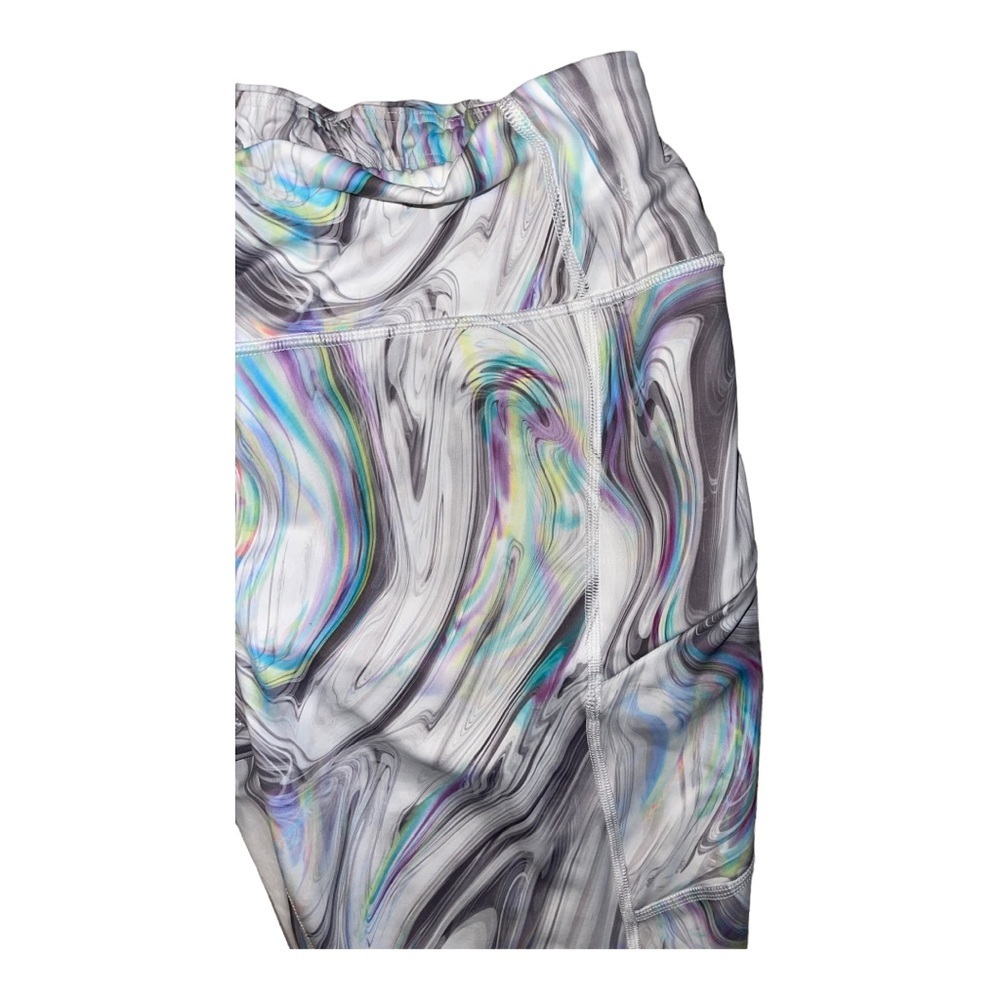 Athleta Marble Swirl Leggings in Black, White, Gray with Iridescent Accents - Picture 8 of 12